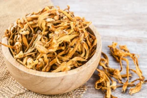 Cordyceps mushrooms in bowl – Cordyceps mushrooms used for stress reduction
