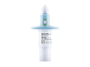 Patient receiving FDA-approved ketamine nasal spray treatment in clinic