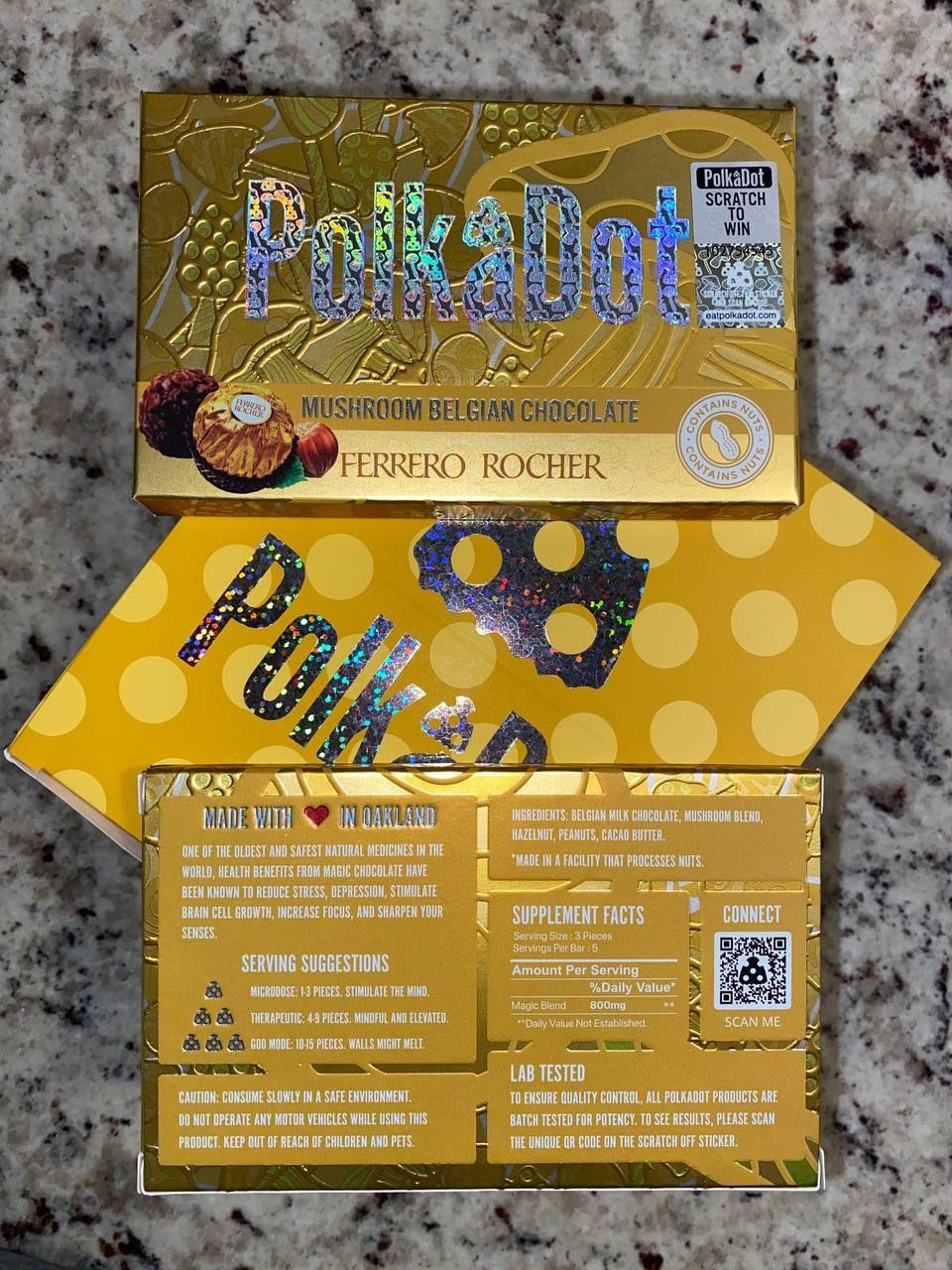 Polkadot mushroom chocolate bar